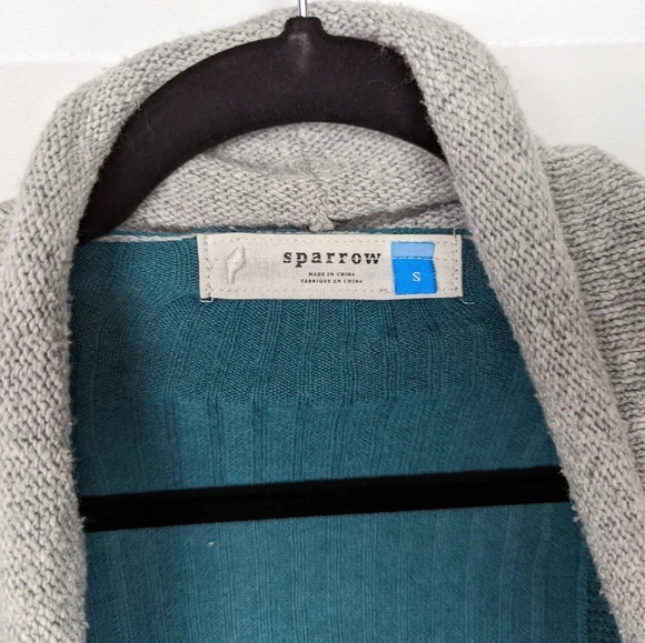 Anthropologie Sparrow Patchwork Waterfall Cardigan Open Front Sweater Boho sz.S - Picture 7 of 12